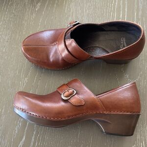 Dansko Tamara Whisky Brown Leather Professional Clogs Comfy Shoes Women Size 41